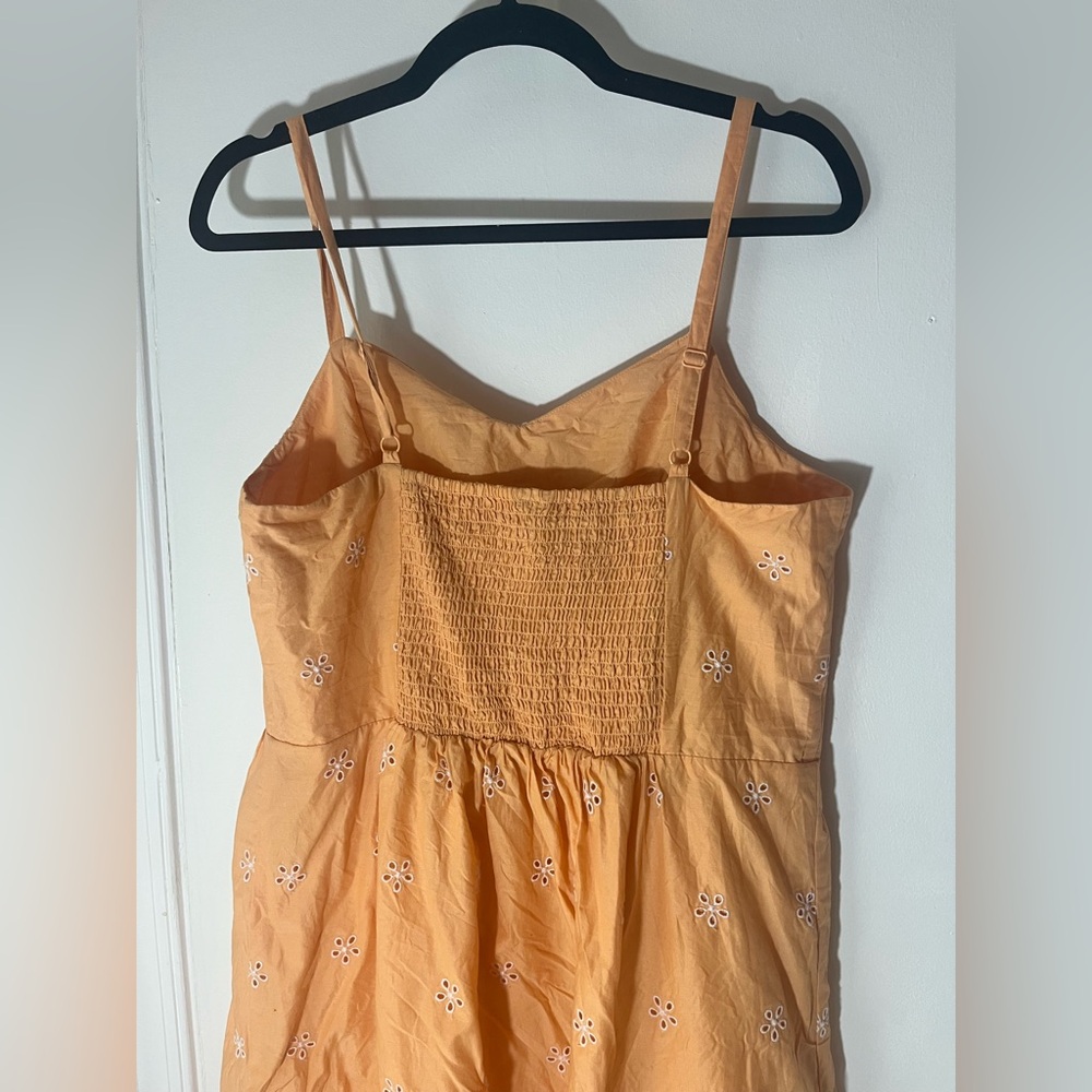 Old Navy Peach Fit & Flare Eyelet Midi Dress - Picture 7 of 11